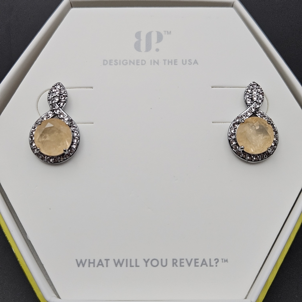 Bomb Party RBP7861 “Loving Embrace” Peach Quartz Fused with Quartz Earrings